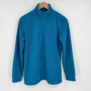 Sahalie‎ Butter Fleece Blue 1/4 Zip Pullover Sweatshirt Women's Sz S